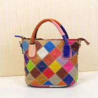 580-multicolor leather bag, size 22x28x16